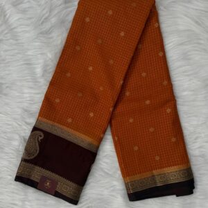 Collections semi crepe contrast rich pallu saree