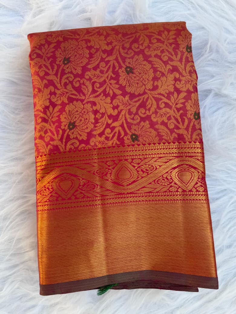 kanchipuram silk 1gm gold zari