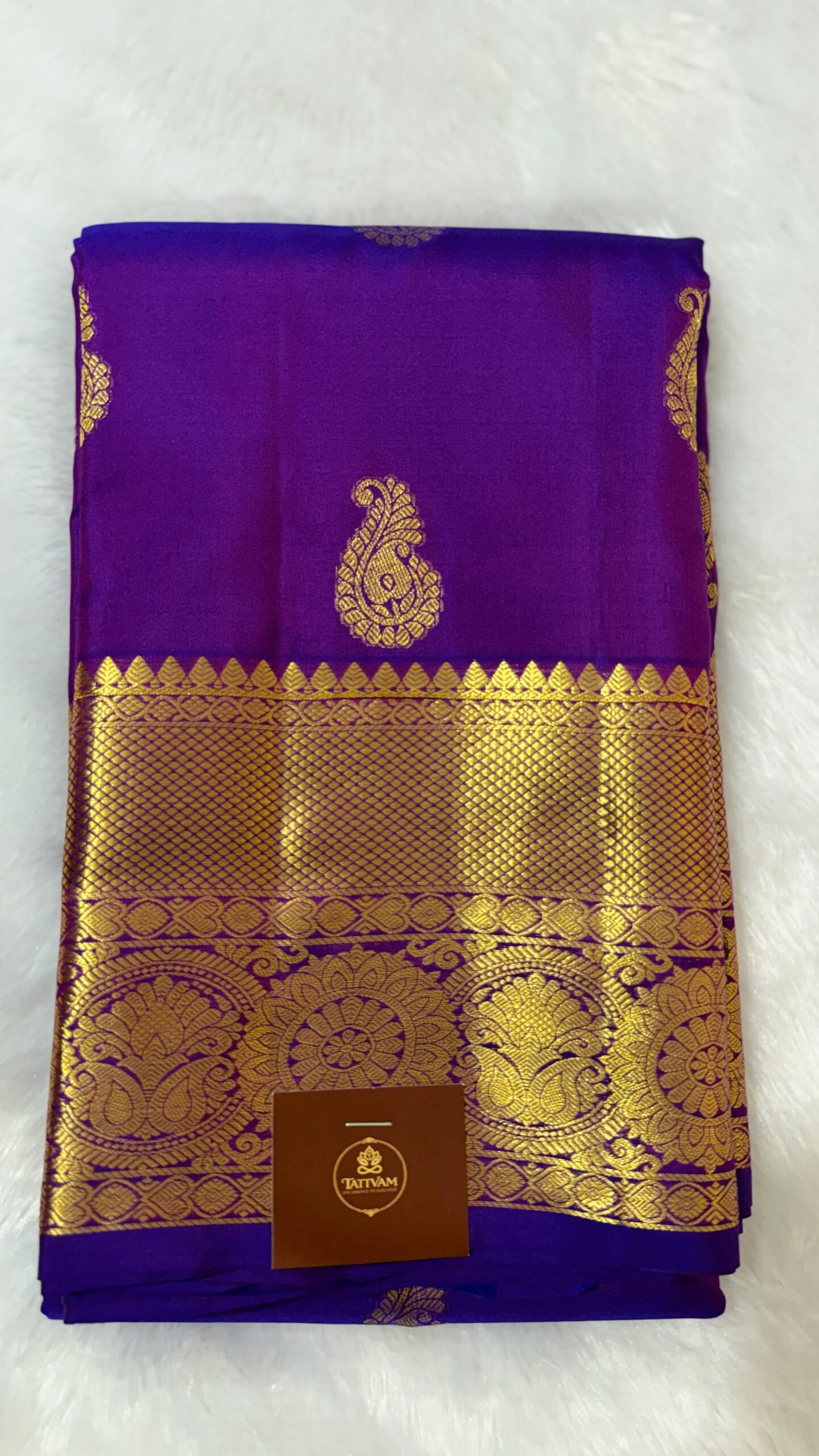 pure kanchipuram silk motif design (purple)
