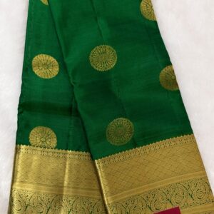 pure kanchipuram sun wheel motif design (green)