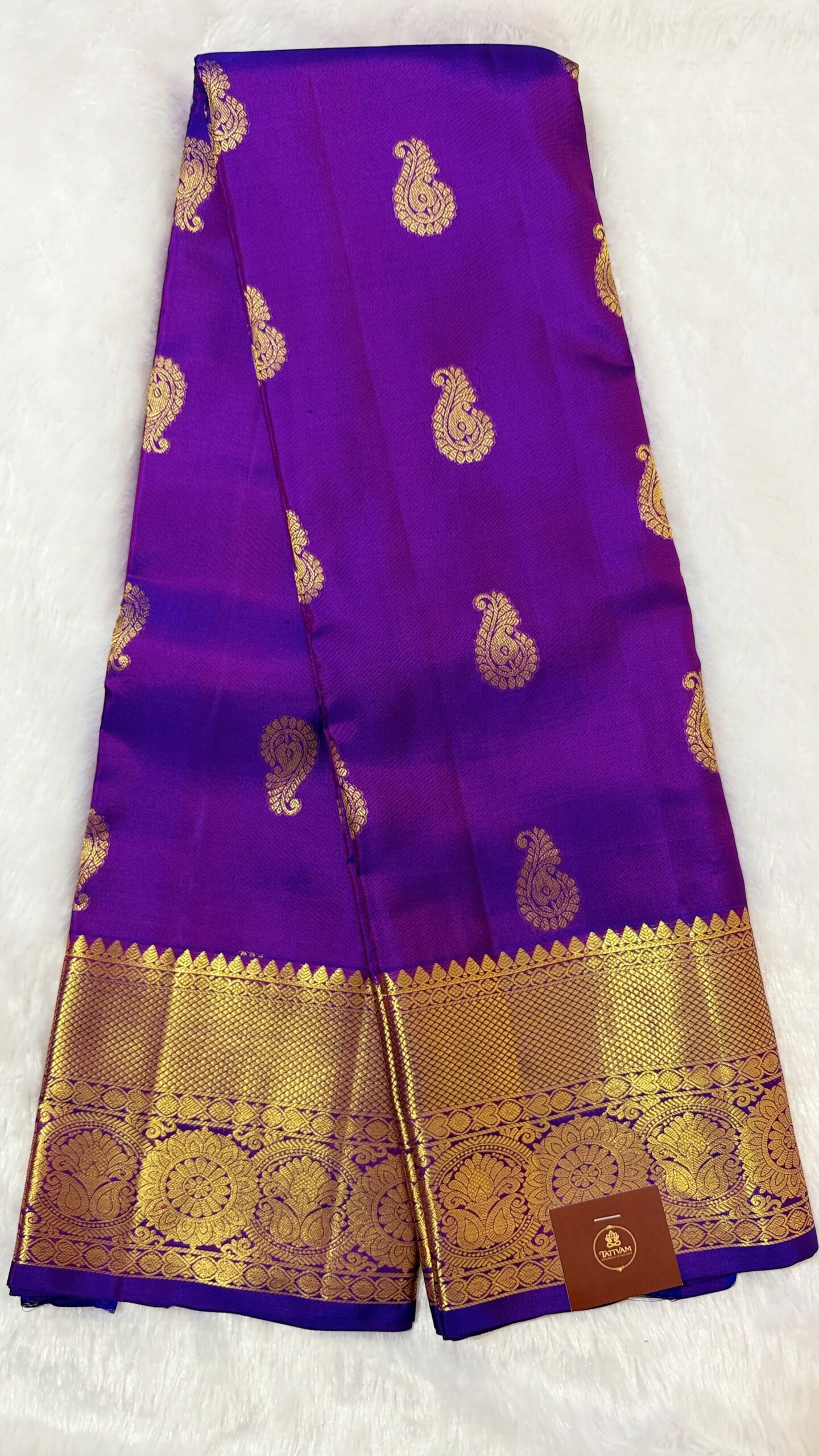 pure kanchipuram silk motif design (purple)