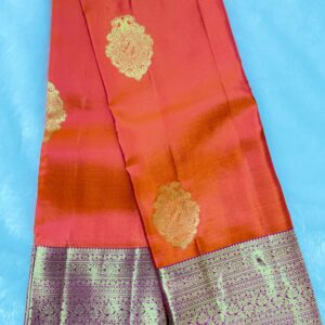 pure kanchipuram paisely butta design (orange)